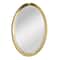 Head West Oval Brushed Gold Metal Framed Bathroom Mirror - 30" x 23"